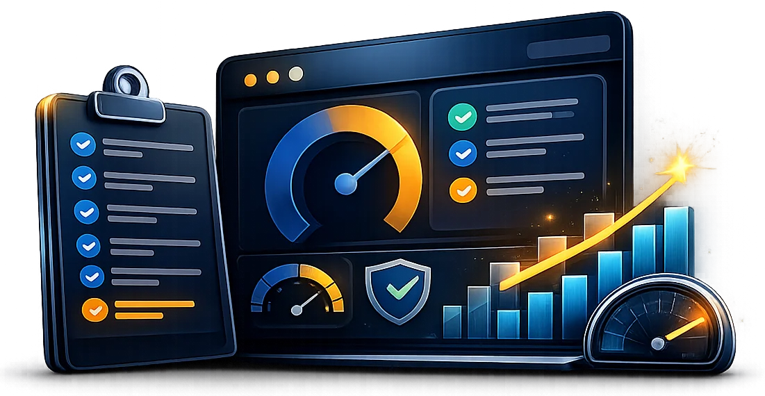 Digital Health Check review screen with prioritized action plan