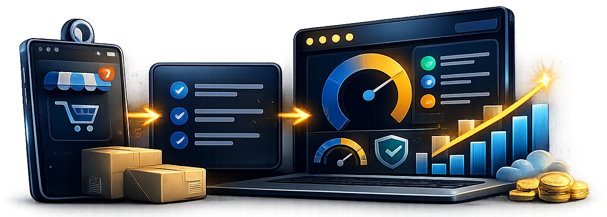 E-commerce store optimization and checkout performance view